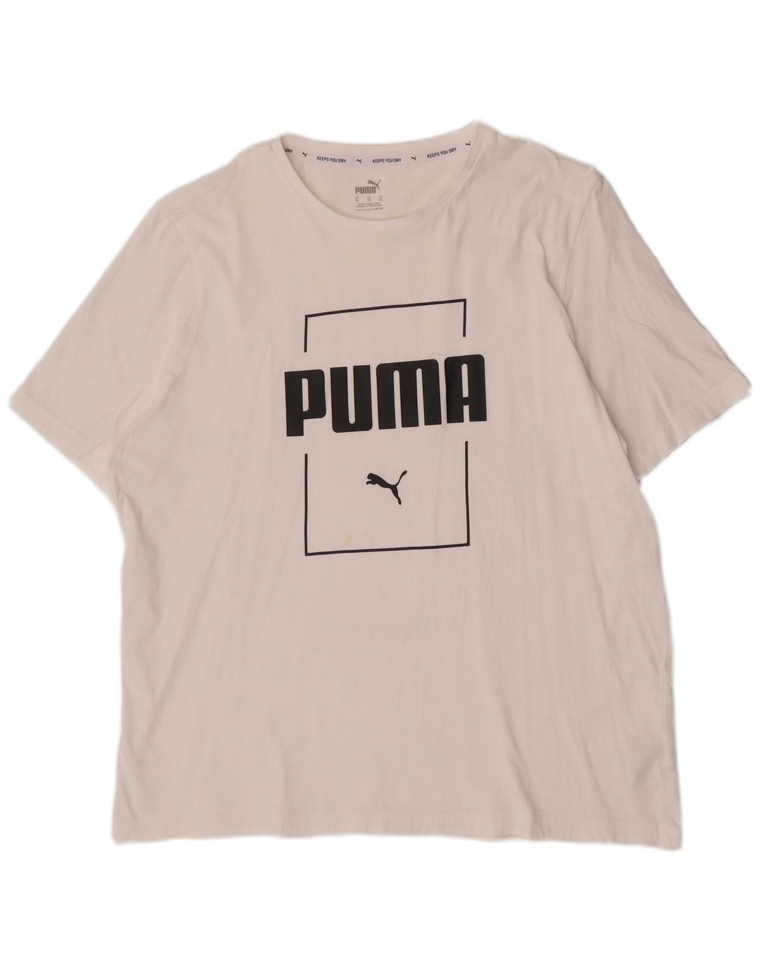 Puma Mens Graphic T-Shirt Top XL White Cotton