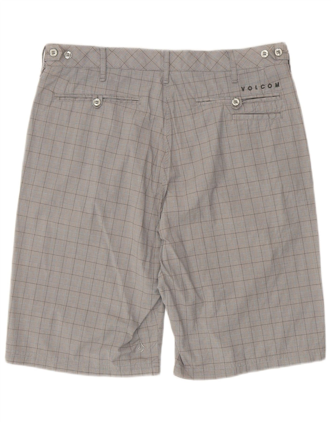 Pantaloncini chino da uomo Volcom W34 cotone a quadri grigi grandi
