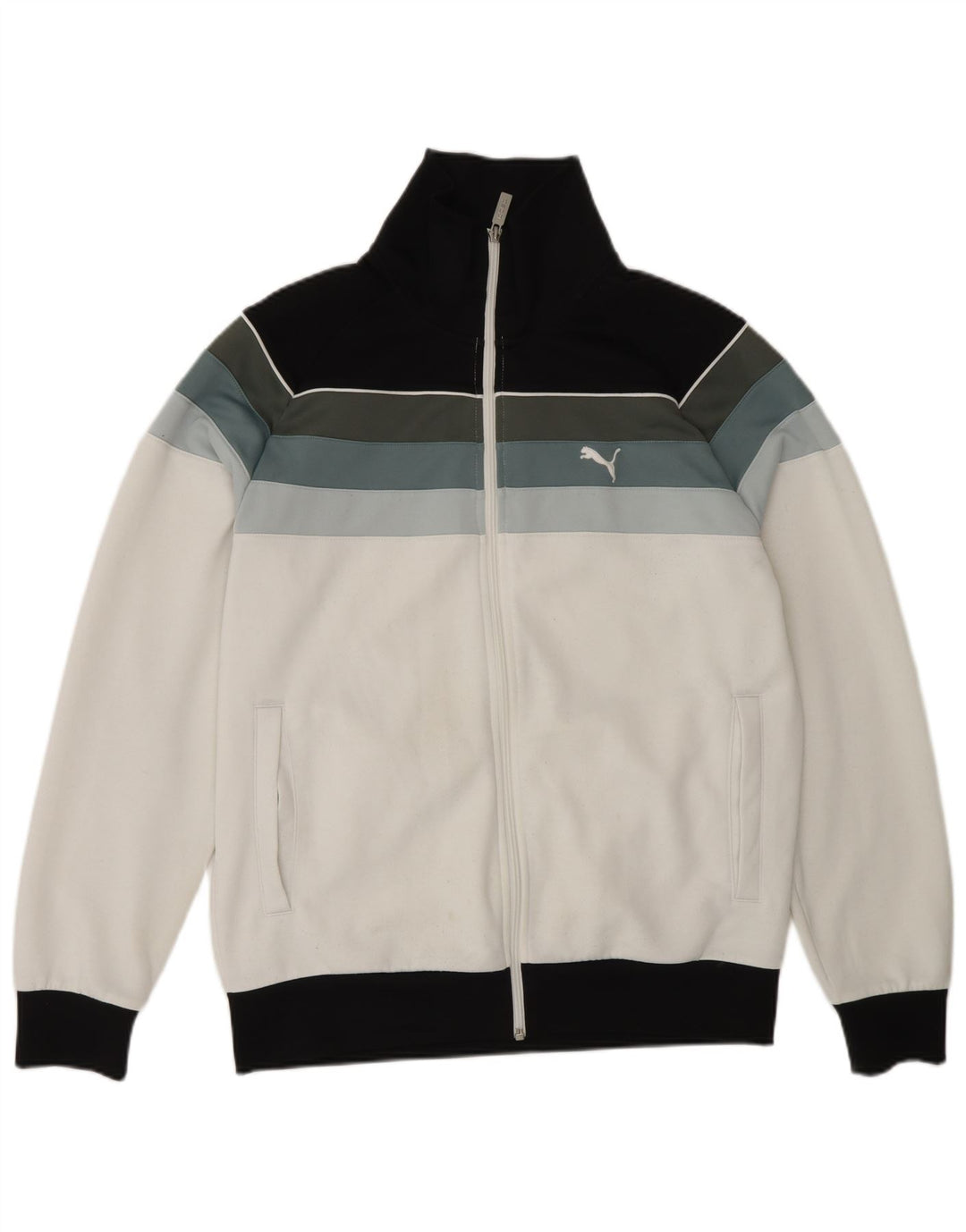 Nike Mens Tracksuit Top Jacket Medium White Colourblock Polyester