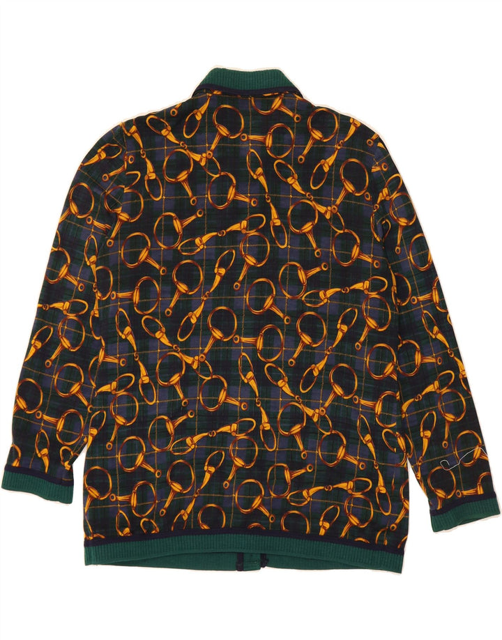 DOMINA Womens Abstract Pattern Cardigan Sweater UK 20 2XL Green