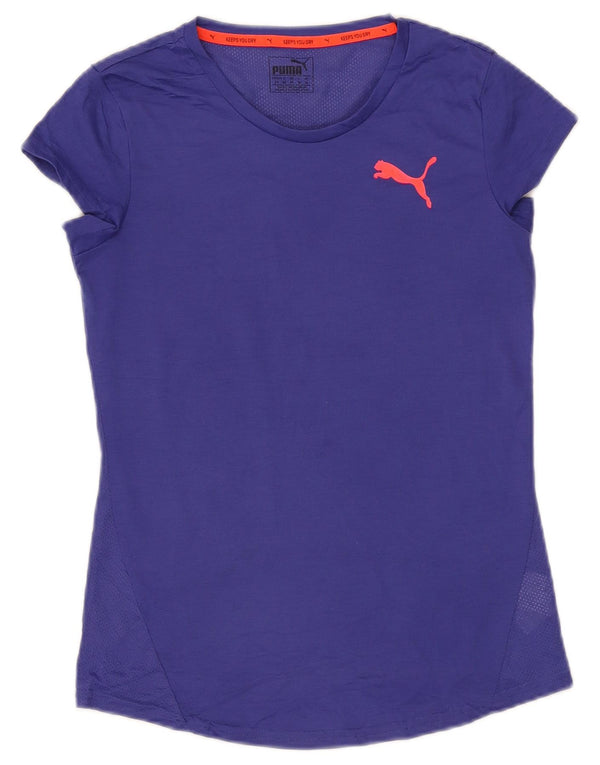 Puma Damen T-Shirt Top UK 10 Small Lila Polyester