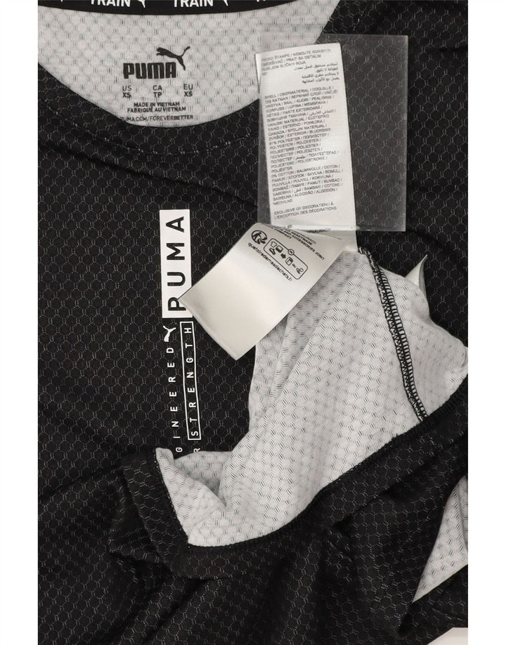 PUMA Womens Vest Top UK 6 XS Black Polyester Vintage Puma and Second-Hand Puma from Messina Hembry 