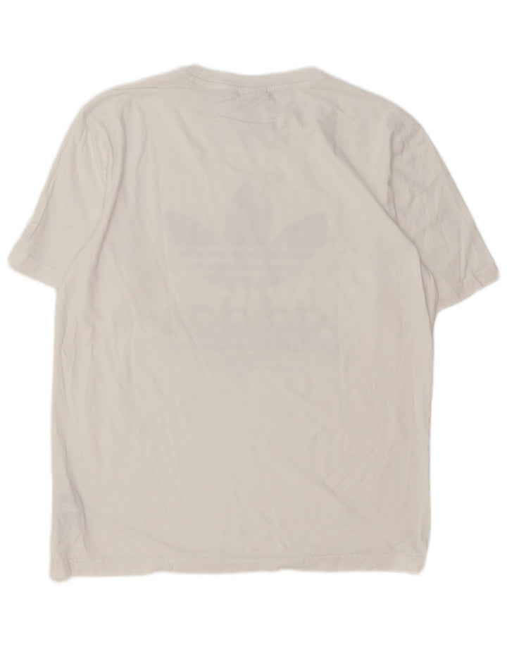 Adidas Mens Graphic T-Shirt Top Medium White Cotton
