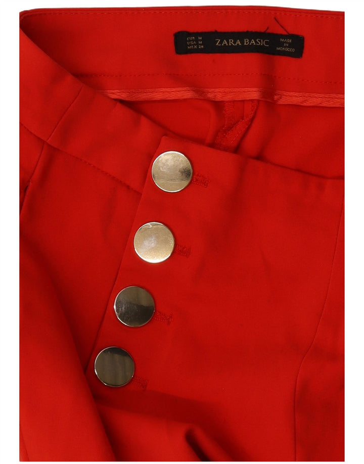 Zara Womens Straight Casual Trousers Medium W28 L34 Red
