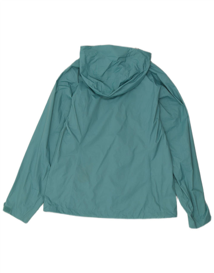 Giacca antipioggia con cappuccio da donna Eddie Bauer UK 14 nylon blu medio