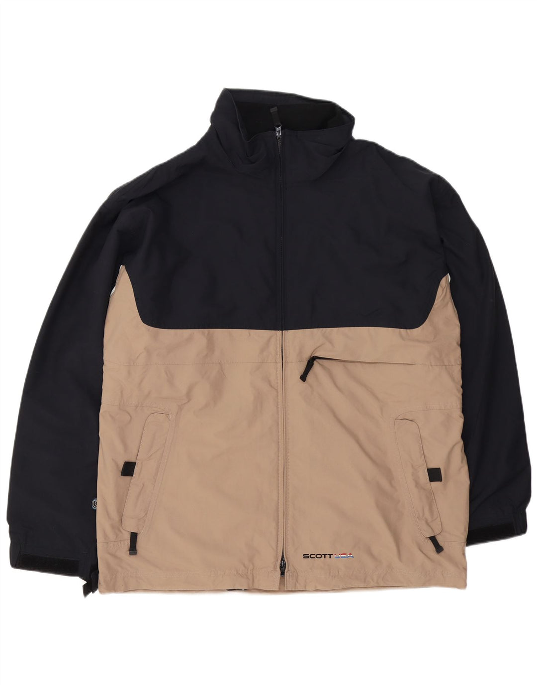 Scott Mens Windbreaker Jacket UK 42 XL Black Colourblock Polyamide