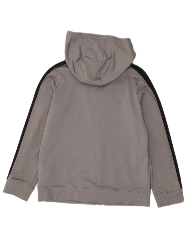 Under Armour Boys Zip Hoodie Sweater 9-10 Years Medium Grey Colourblock