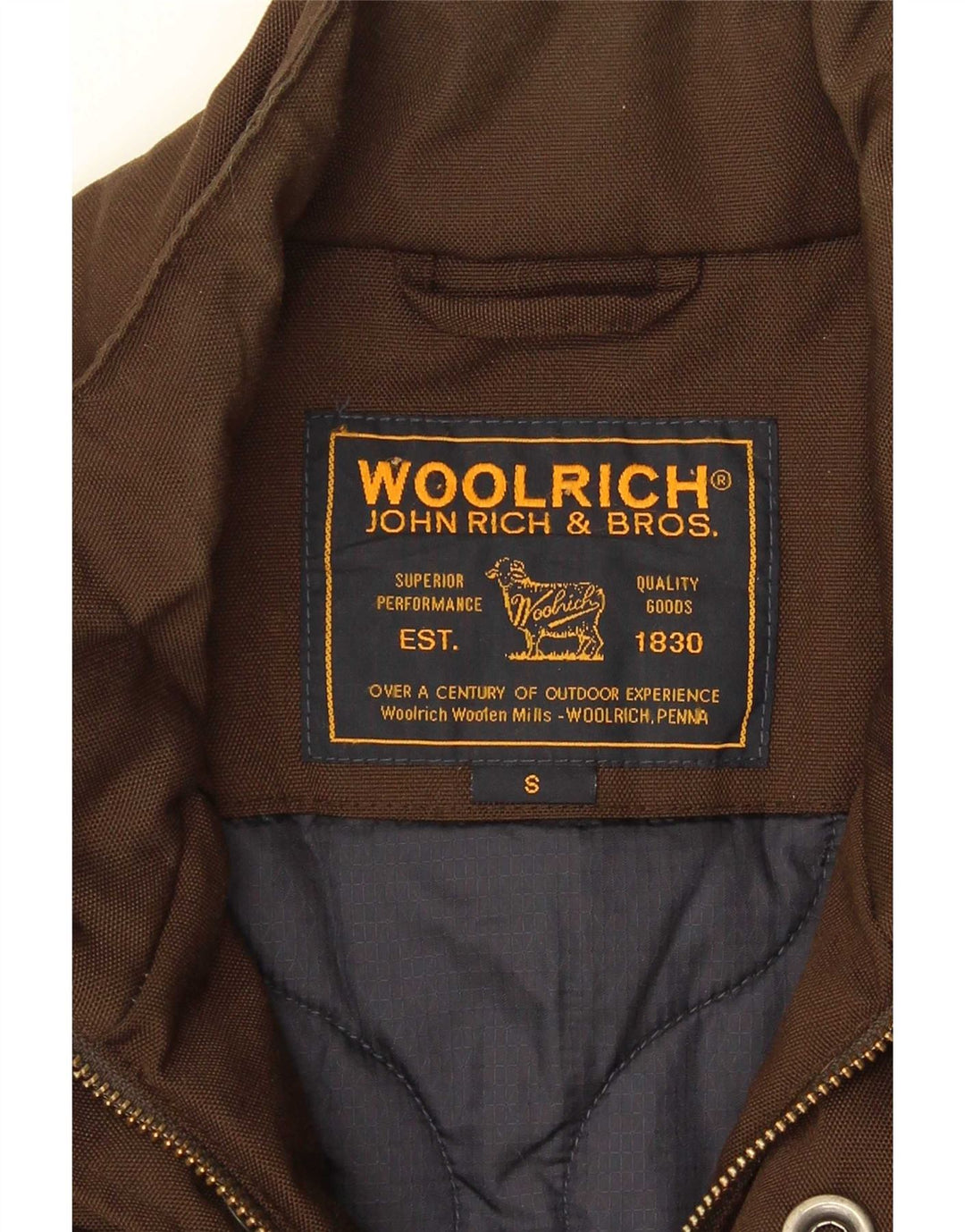 Woolrich Mens Military Windbreaker Jacket UK 36 Small Khaki Nylon