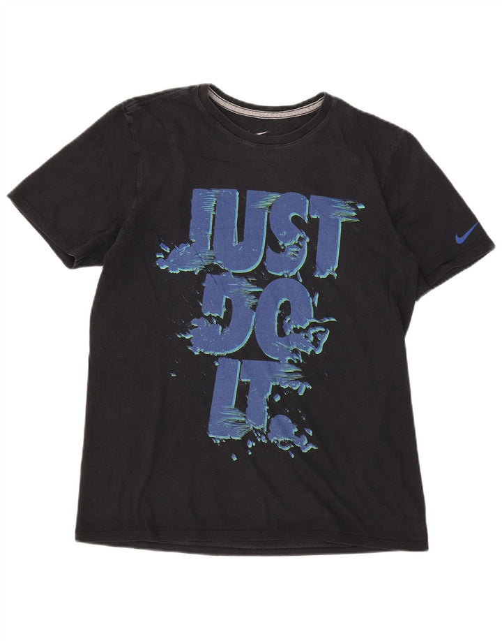T-shirt grafica Nike da uomo con taglio atletico, cotone medio nero