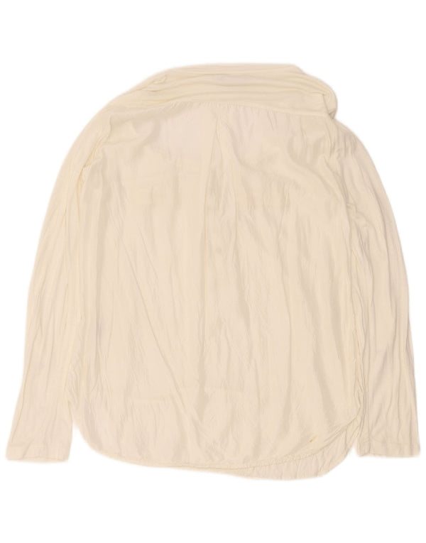 Trussardi Jeans Damen Top Langarm UK 16 Large Off White Viscose