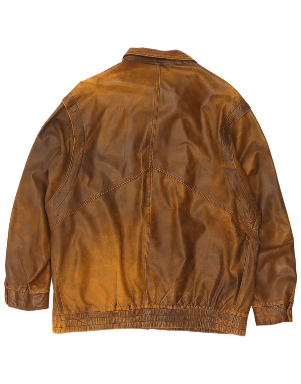 Mimosa Mens Leather Jacket UK 42 Large Brown Leather