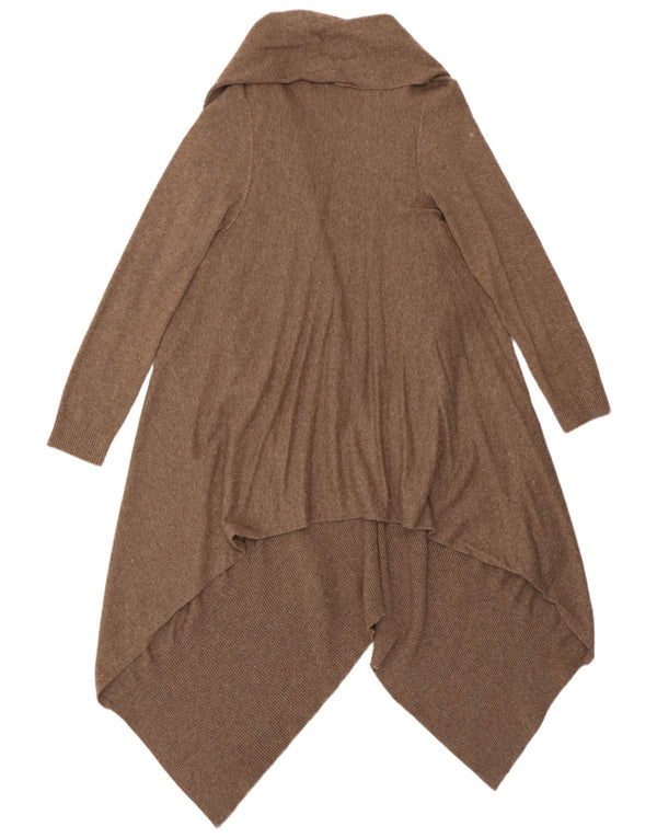 Maglione cardigan asimmetrico da donna Marks & Spencer UK 12/14 Marrone medio