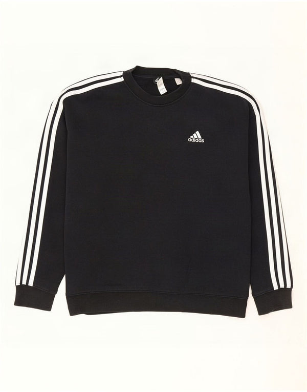 Adidas Sweat-shirt surdimensionné pour femme UK 12/14 en coton noir moyen
