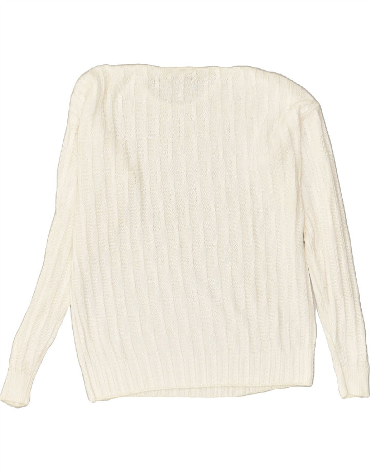 MALINA WONG Womens Oversized Crew Neck Jumper Sweater EU 42 Large White | Vintage Malina Wong | Thrift | Second-Hand Malina Wong | Used Clothing | Messina Hembry 