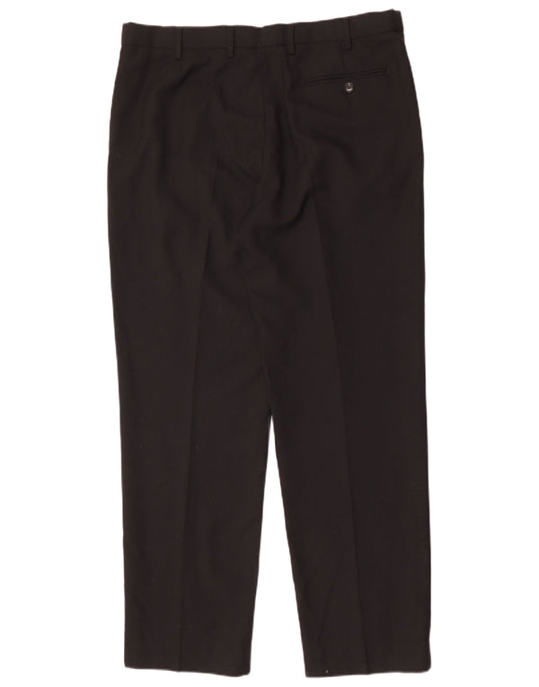 Marks & Spencer Herre Pegged Regular Fit Suit Bukser W36 L31 Sort Uld
