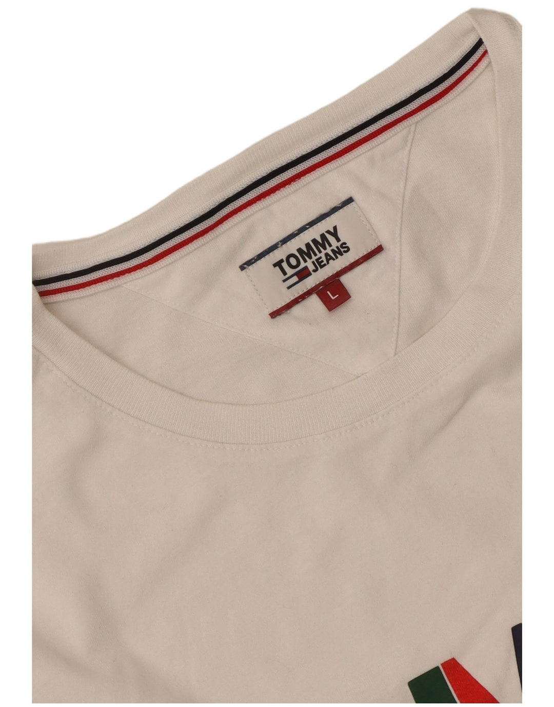 Tommy Hilfiger Mens Graphic T-Shirt Top Large White
