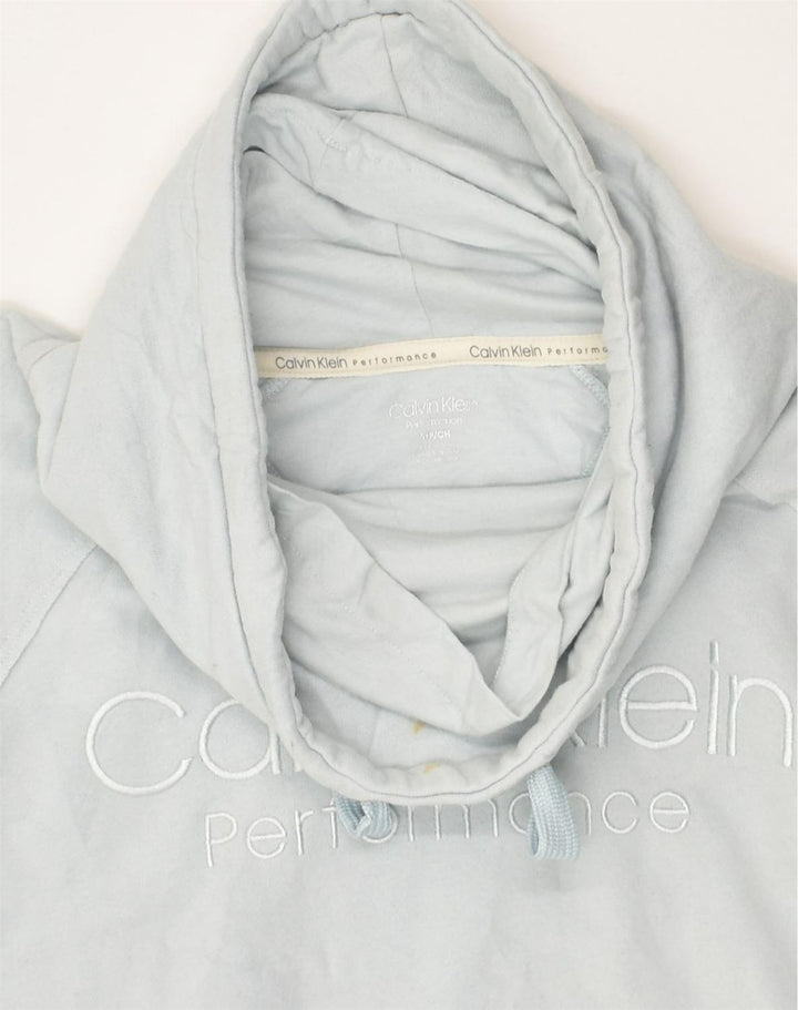 CALVIN KLEIN Womens Oversized Roll Neck Sweatshirt Jumper UK 10 Small Blue | Vintage Calvin Klein | Thrift | Second-Hand Calvin Klein | Used Clothing | Messina Hembry 