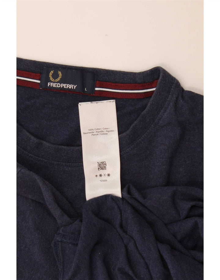 T-shirt da uomo Fred Perry Top grande in cotone blu navy