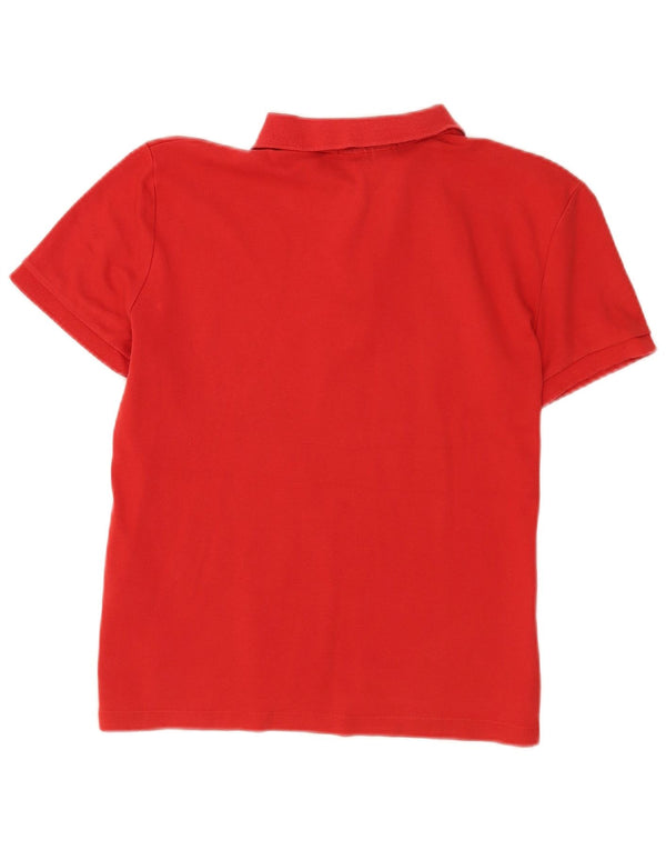 Ralph Lauren Womens Slim Fit Polo Shirt UK 14 Large Red Cotton