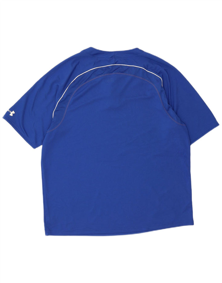 UNDER ARMOUR Mens Baseball T-Shirt Top XL Blue Polyester