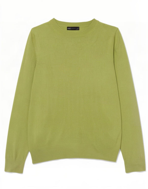 Marks & Spencer Dame Boat Neck Jumper Sweater UK 10 Small Green Acryl