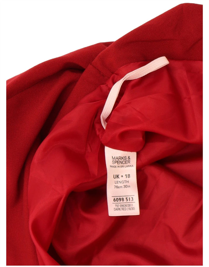 Marks & Spencer A-line nederdel til kvinder UK 18 XL W38 rød polyester