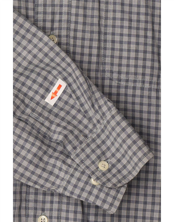 Camicia da uomo Timberland Tencel a quadri blu medio