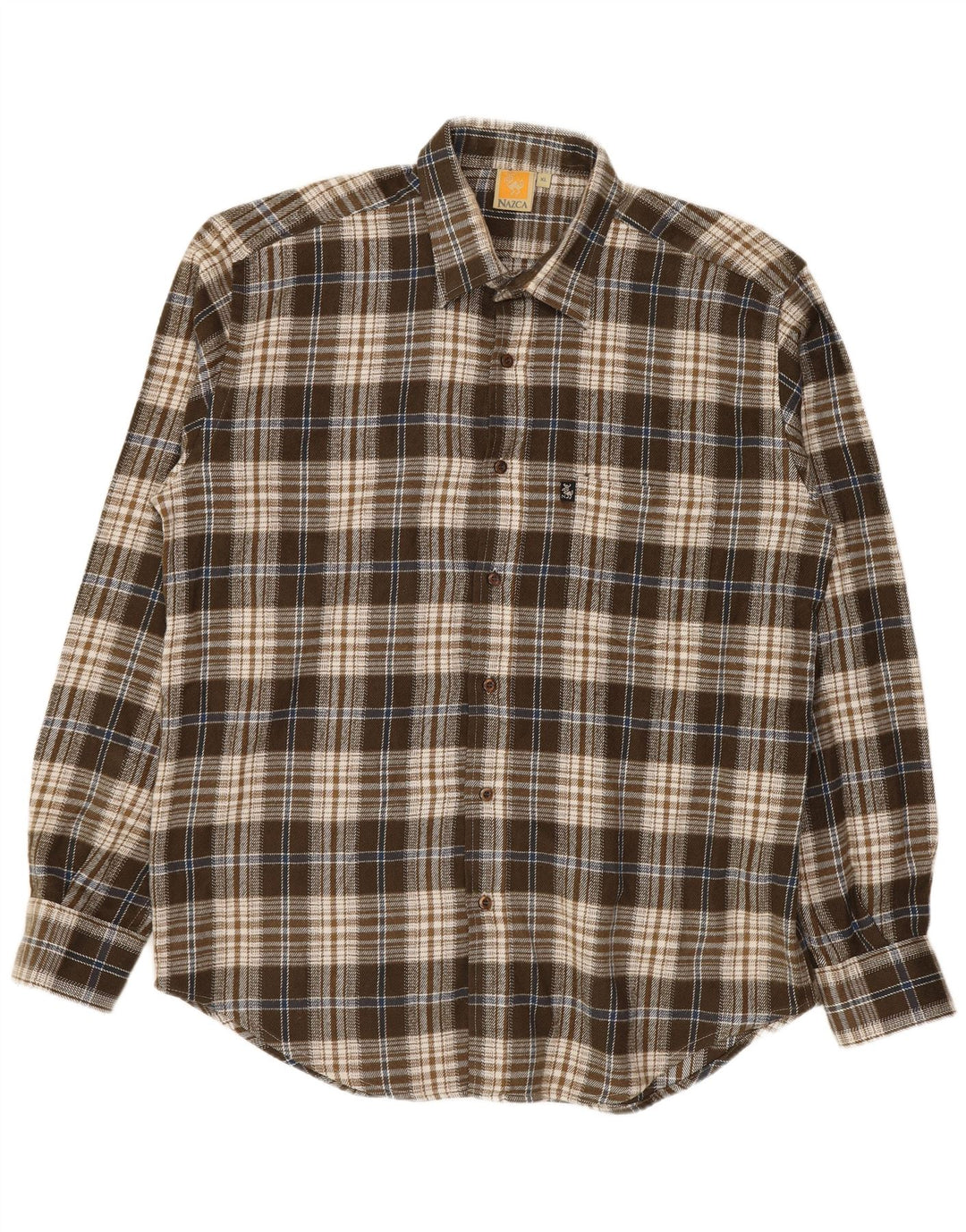 Nazca Herren-Overshirt-Hemd XL, braun kariert, Acryl