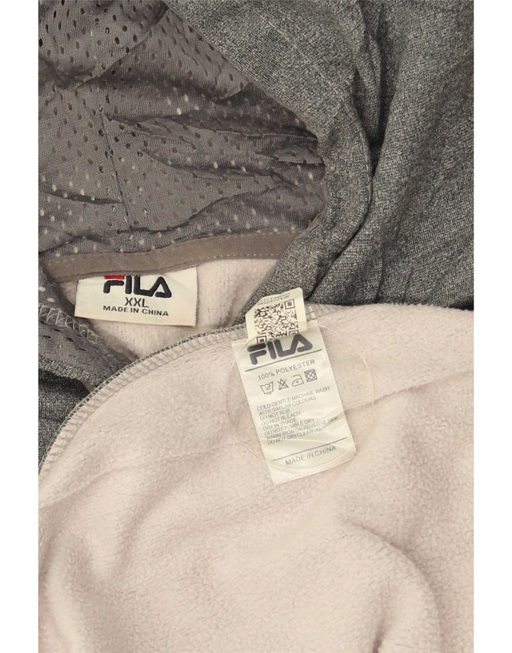 Fila Mens Graphic Hoodie Jumper 2XL Grey Colourblock Polyester
