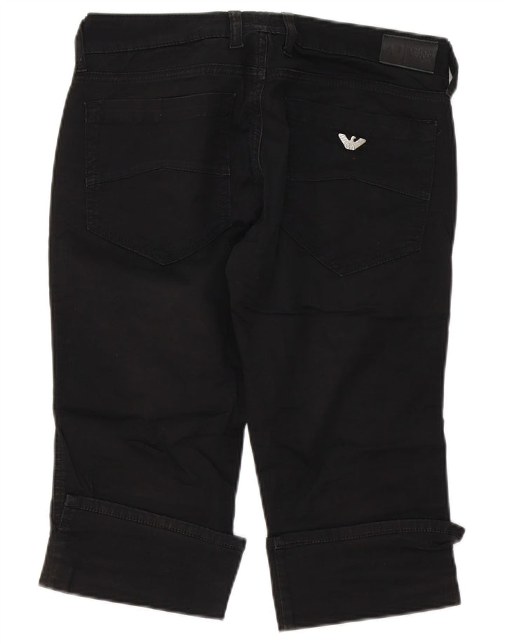 Женские капри Armani W29, средние черные хлопковые джинсы