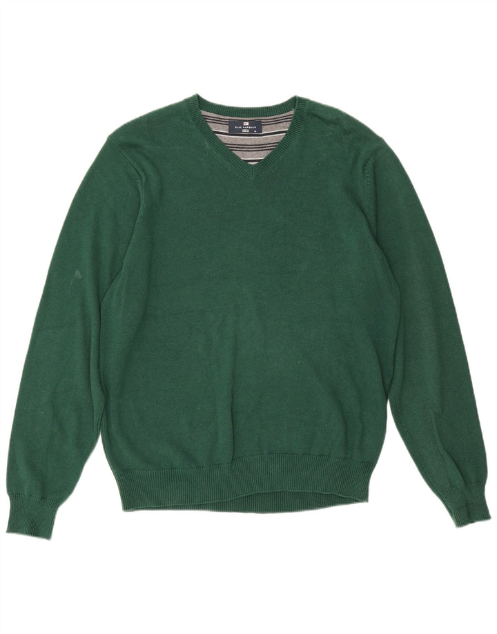 Marks & Spencer Herre Blue Harbor V-hals sweater mellemgrøn bomuld
