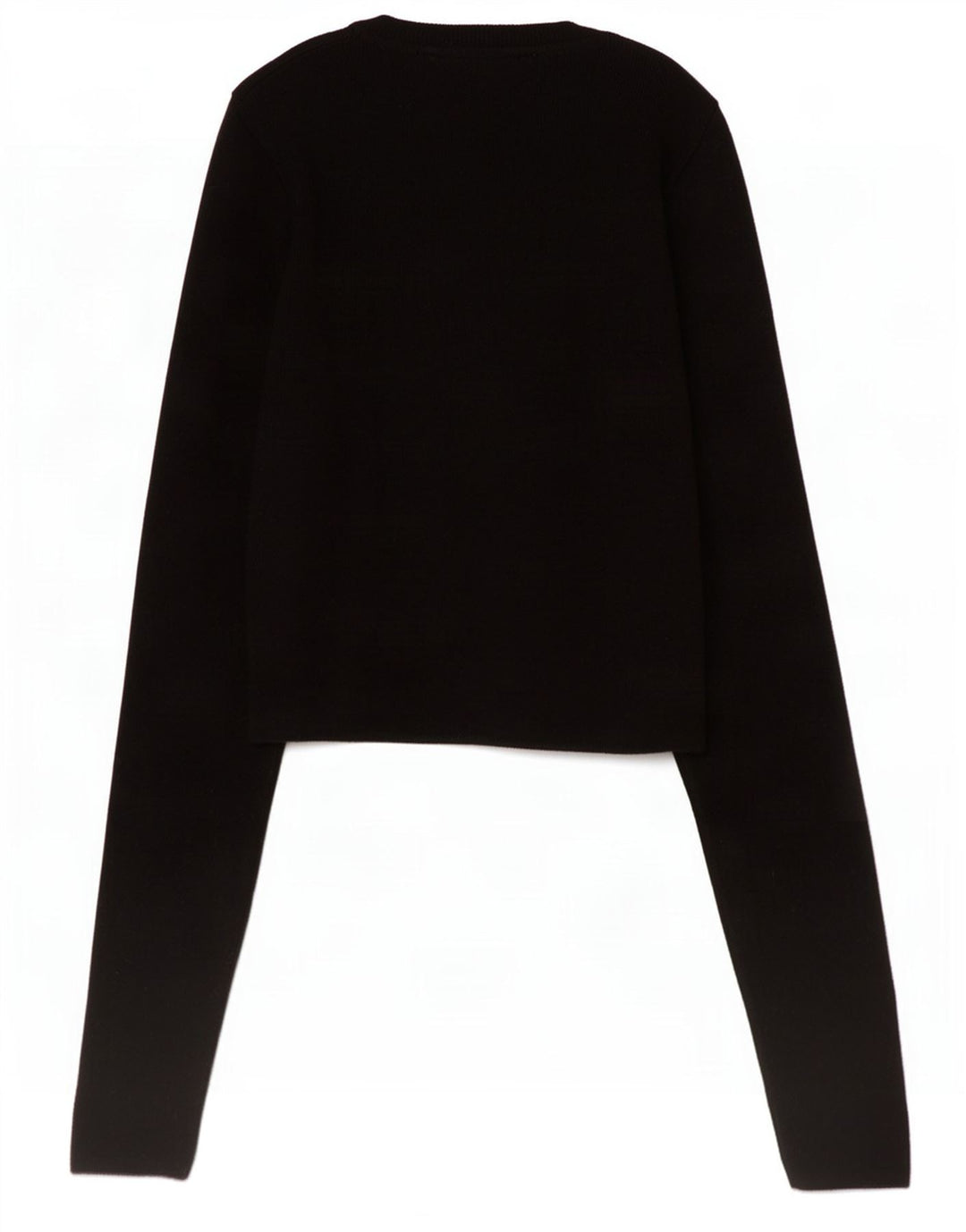 Zara Womens Crop Top Long Sleeve UK 8 Small Black Viscose