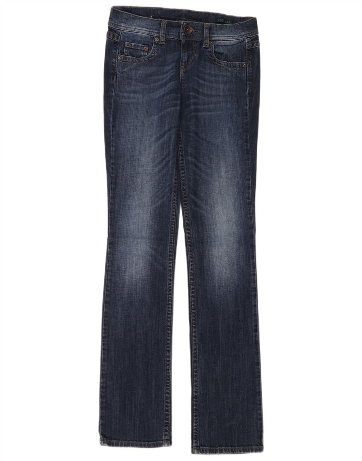 Benetton Womens Bootcut Jeans W26 L34 Blue Cotton