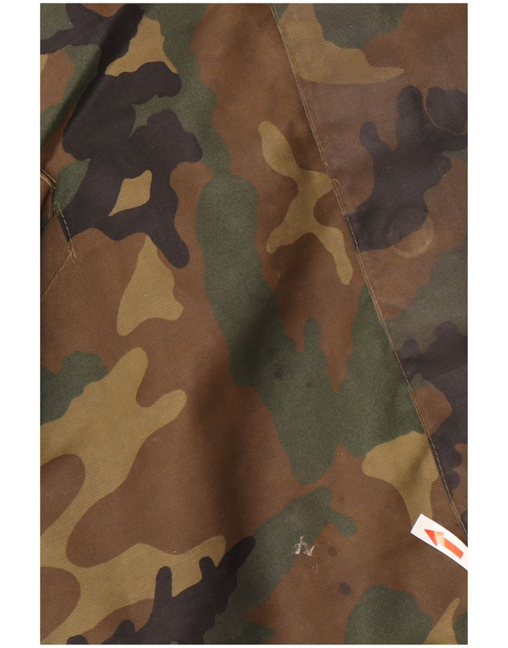 Vintage Mens Military Jacket UK 42 XL Khaki Camouflage Polyester