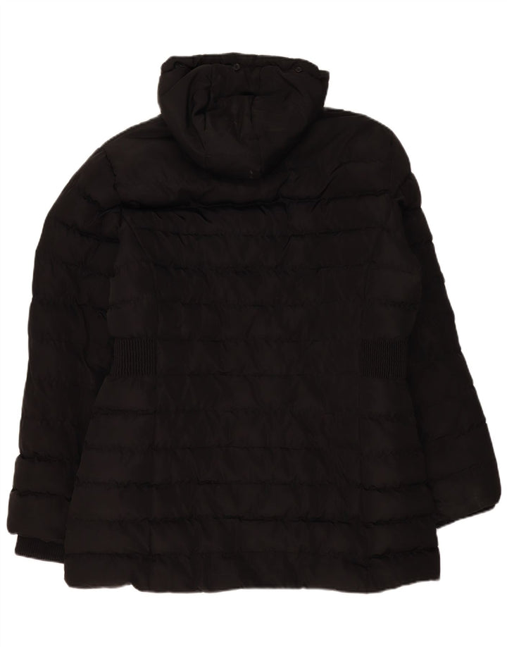 Kangol Womens Hooded Padded Coat UK 16 Large Black Polyester