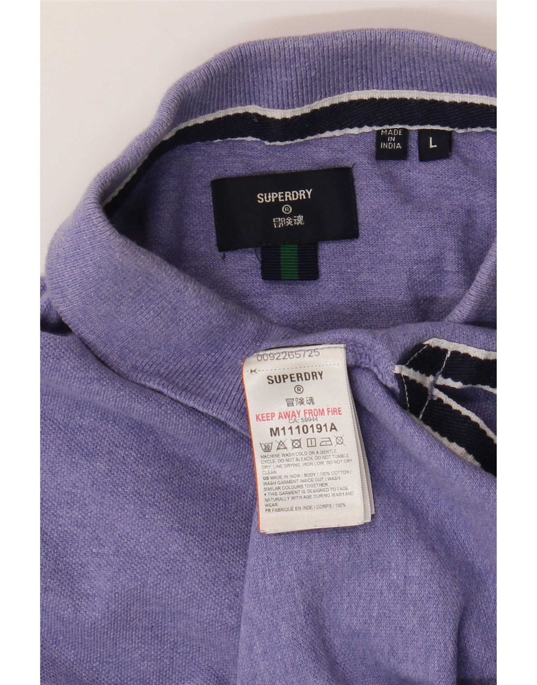 Superdry Mens Polo Shirt Large Purple Cotton