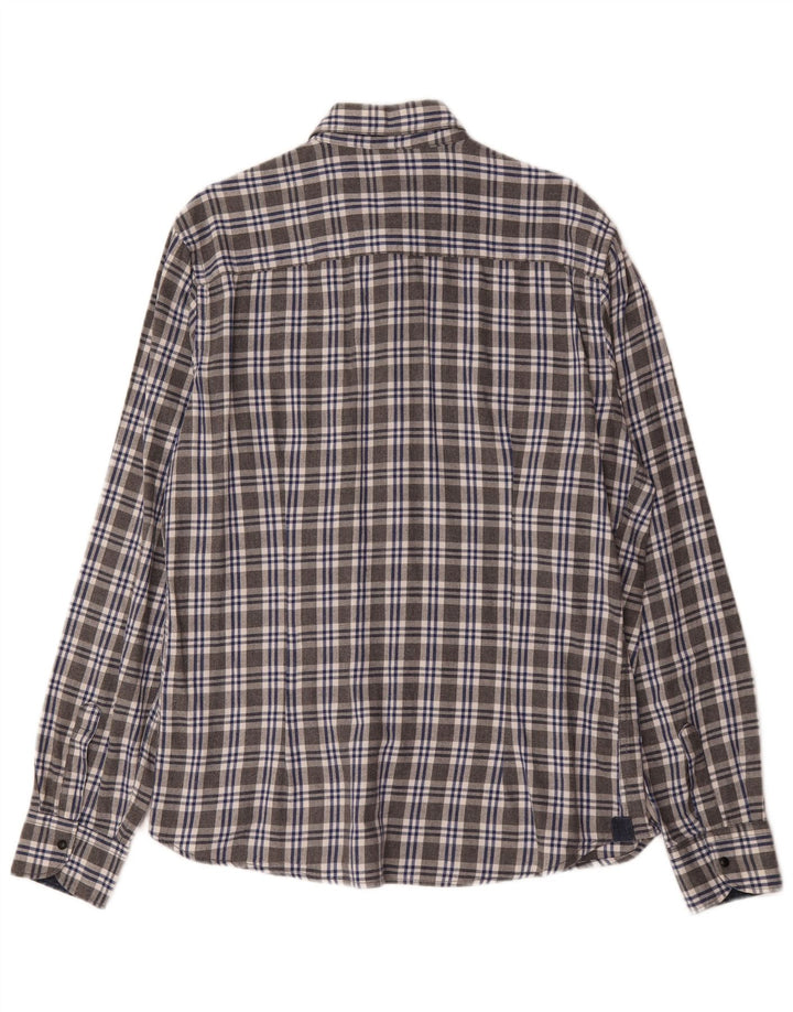 Yes Zee Herre Flanelskjorte 2XL Grå Ternet Bomuld