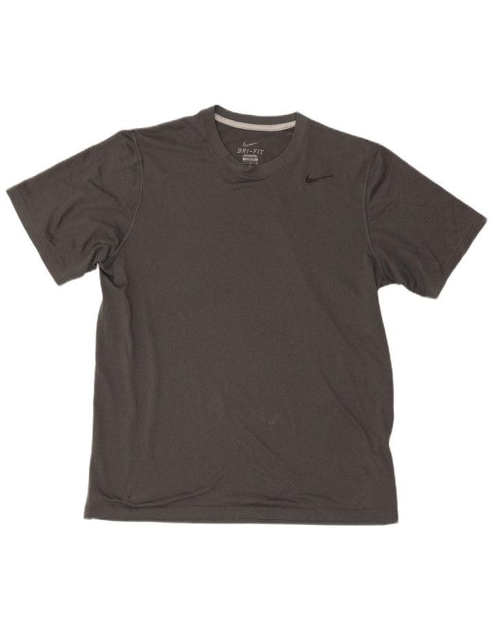 Nike Mens Dri Fit T-Shirt Top Large Grey Polyester