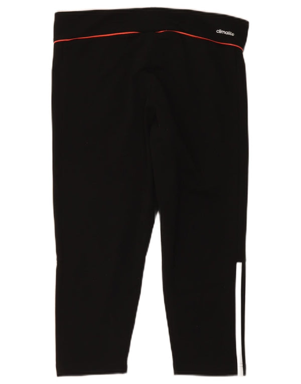 Adidas Womens Climalite Capri Leggings UK 12/14 Medium Black Polyester