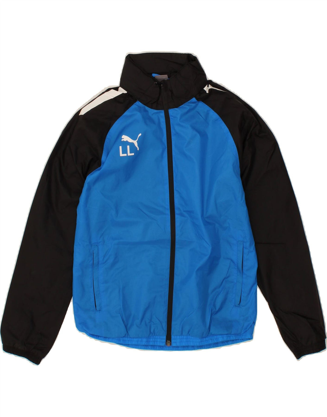 PUMA Boys Graphic Tracksuit Top Jacket 11-12 Years  Blue Colourblock Vintage Puma and Second-Hand Puma from Messina Hembry 