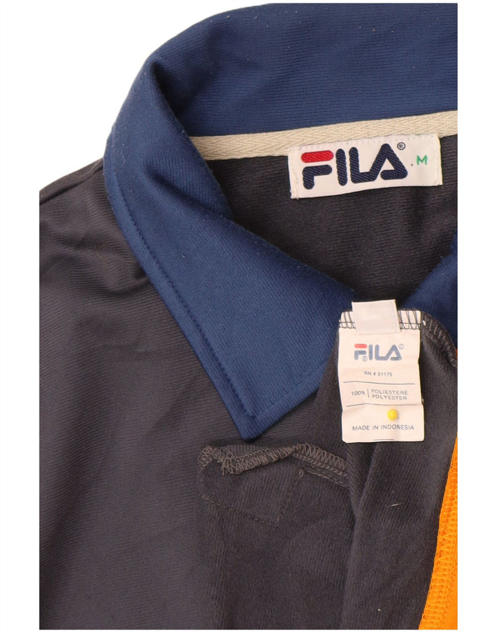 Fila Herren-Trainingsanzug-Oberteil, Mittelgroßes marineblaues Farbblock-Polyester