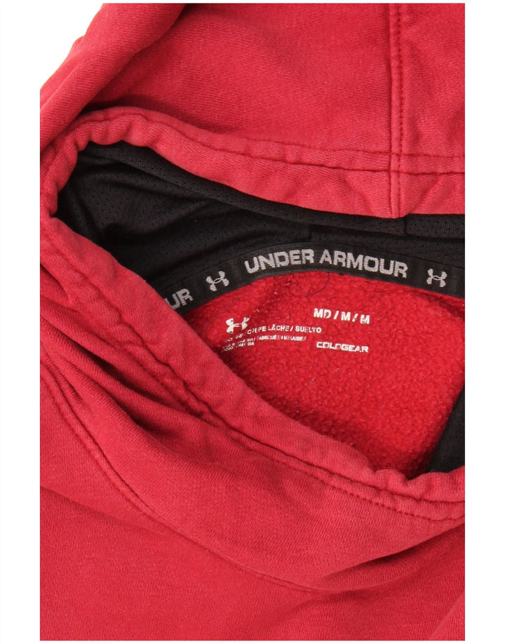 UNDER ARMOUR Mens Cold Gear Graphic Hoodie Jumper Medium Red
