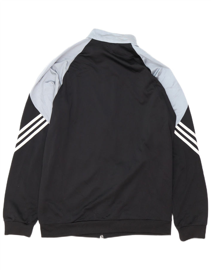 Giacca da tuta da uomo ADIDAS grande in poliestere color block nero