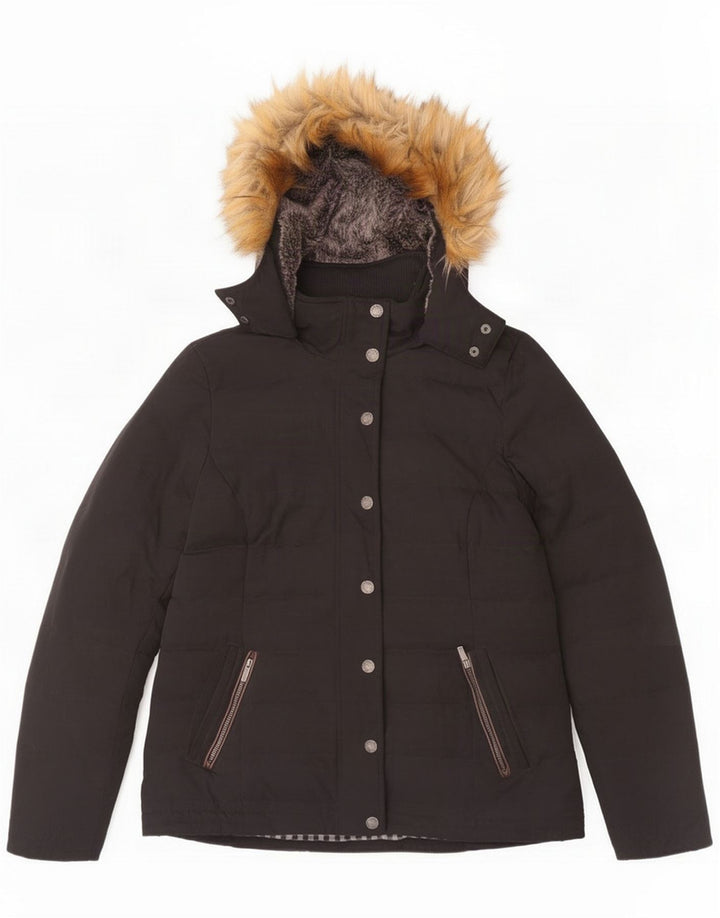 Chaqueta acolchada con capucha para mujer Fat Face UK 44 Grande Poliéster negro