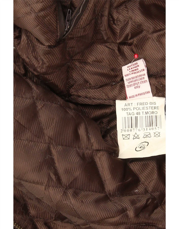 On Spirit Mens Leather Jacket IT 48 Medium Brown
