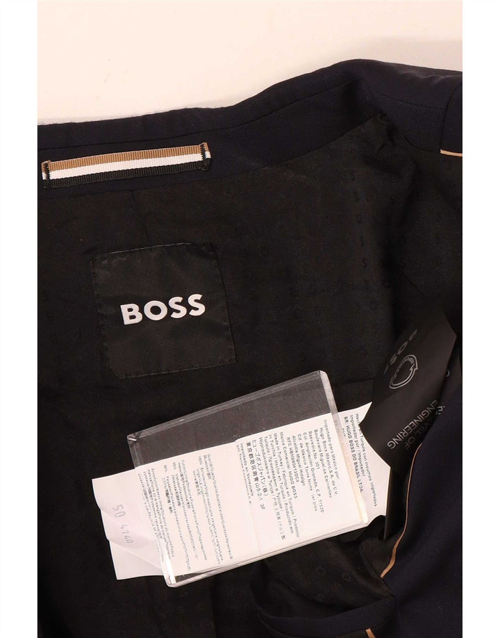Giacca blazer da uomo a 2 bottoni Hugo Boss EU 50 grande lana blu navy
