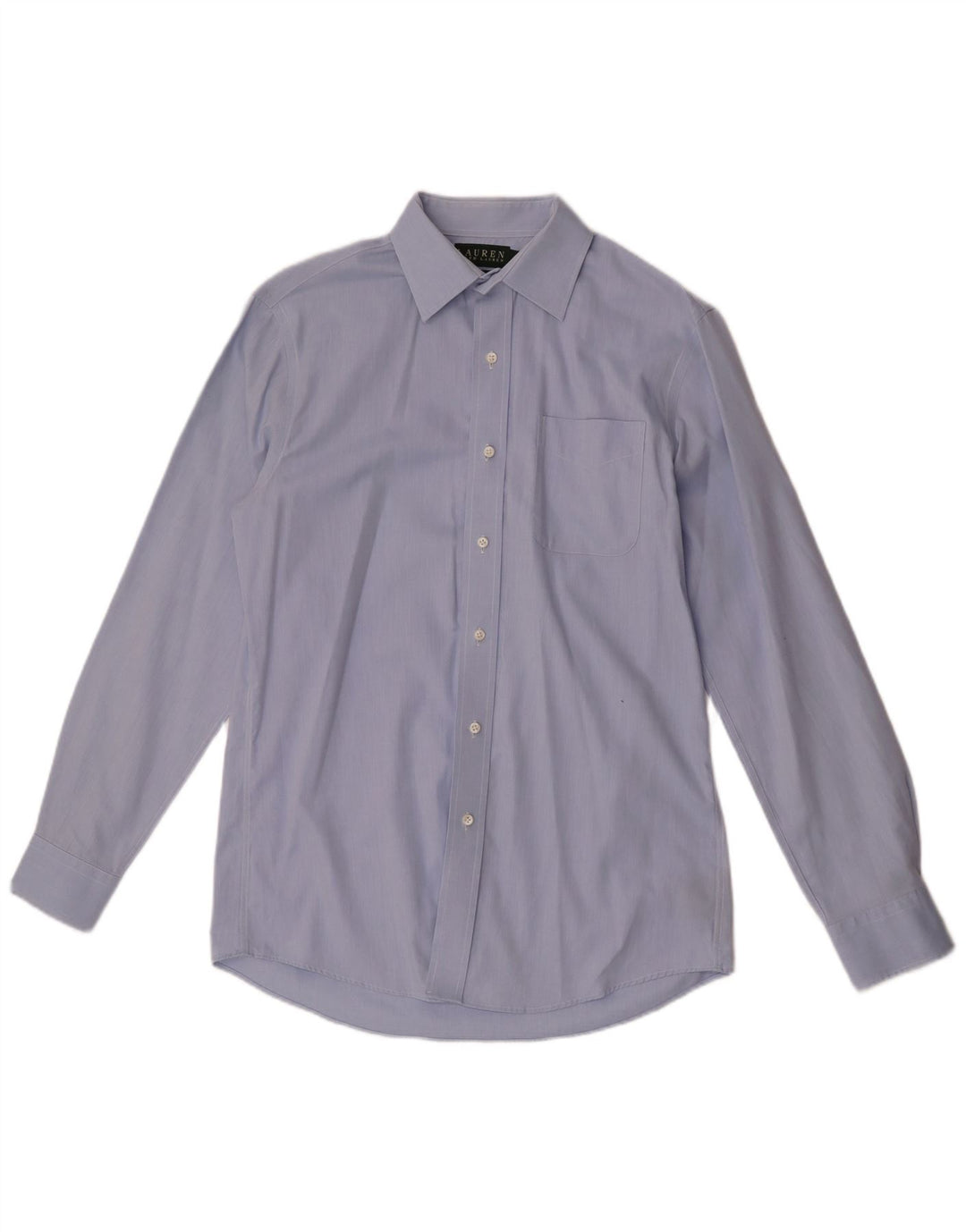 Ralph Lauren Mens Fitted Shirt Size 15 1/2 39 Medium Blue Cotton