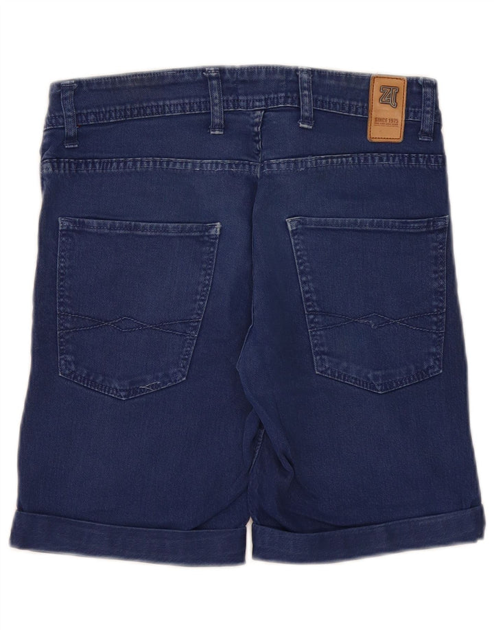 Zara Mens Denim Shorts EU 38 Small W30 Navy Blue
