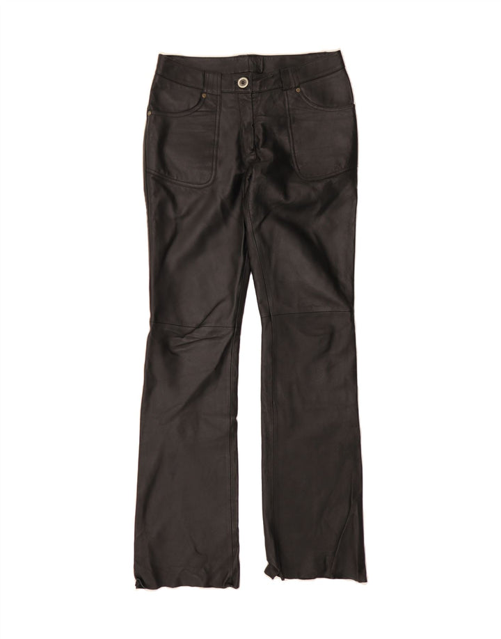 GIPSY Womens Straight Leather Trousers W30 L33 Black Vintage Gipsy and Second-Hand Gipsy from Messina Hembry 