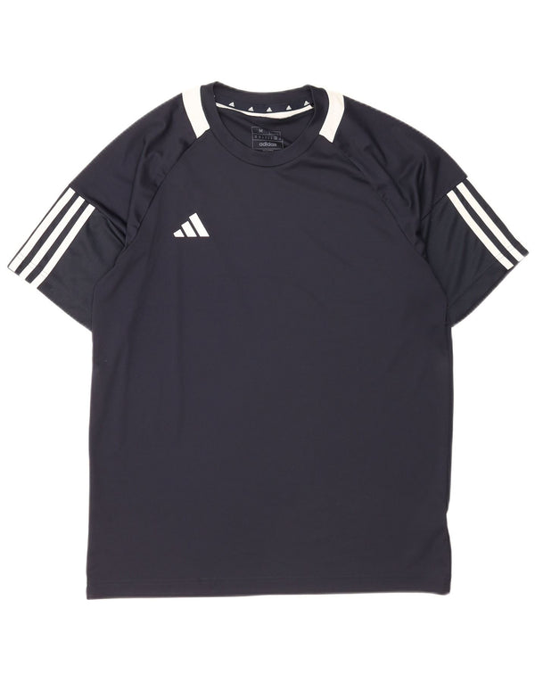 Adidas Mens Aeroready Regular Fit T-Shirt Top Medium Navy Blue Colourblock